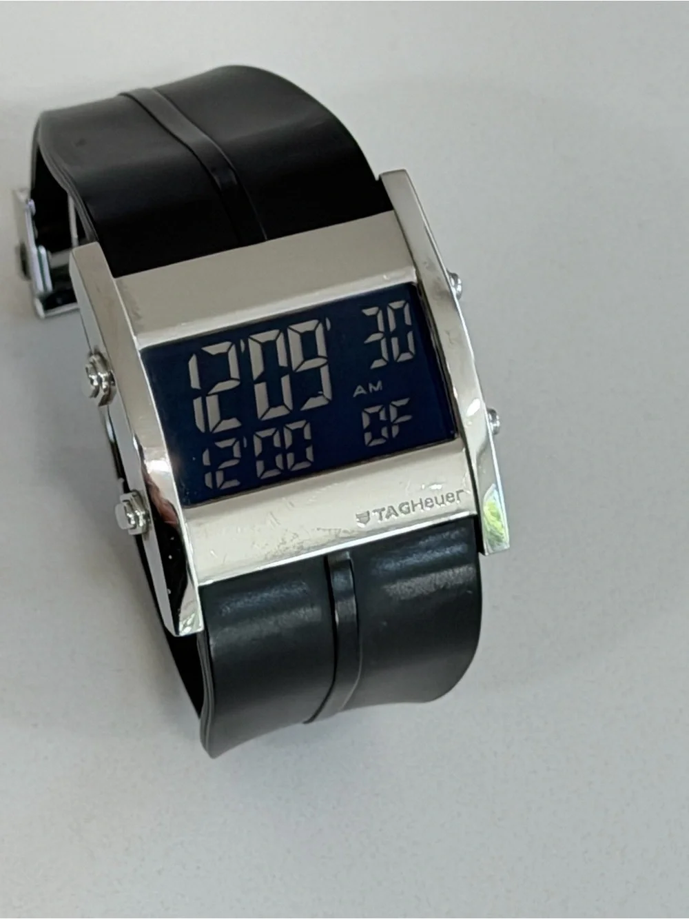 Tag Heuer Microtimer Steele Rubber Quartz Mens Watch Polished